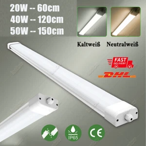 LED Feuchtraumleuchte Deckenleuchte Wannenleuchte 60/90/120/150 cm inkl. Röhren - Bild 1 von 34