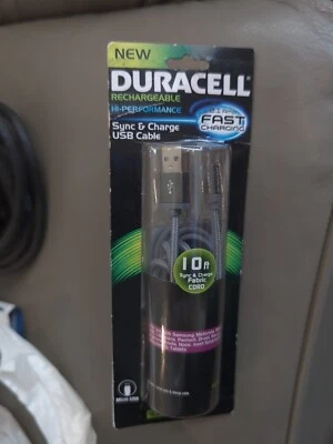 Duracell Pro Series PRO908 10ft Micro-USB Charging Cable, Braided Fabric 2.1 Amp - Image 1 of 2