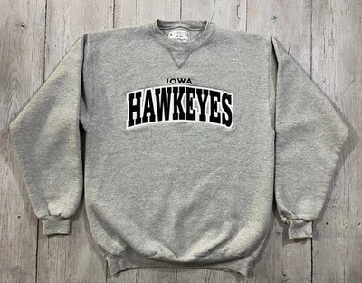 Sudadera De Colección University Of Iowa Hawkeyes Cuello Redondo Y2K Talla L Hecha en EE. UU.  Foto 1 de 4