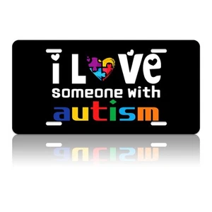 Autism Awareness License Plate Cover Personalise Car Front License Plate - Picture 1 of 7