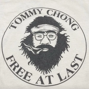 Vintage Tommy Chong White XL  T-shirt Cheech Weed Stoner Festival Movie Concert - Picture 1 of 7
