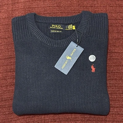 Ralph Lauren Men's Jumper Large Slim Fit Navy Clearance Price - Image 1 of 4
