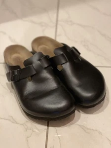 BIRKENSTOCK Men Sandal Boston bag in black smooth leather size 42 Leather Rare - Picture 1 of 24