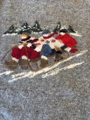 Suéter de Trineo Vintage Ralph Lauren Lana de Cordero Gris Intarsia S Impecable Foto 1 de 4