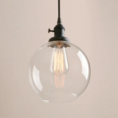 PERMO VINTAGE INDUSTRIAL NEGRO TECHO COLGANTE LUZ GLOBO CRISTAL PANTALLA Foto 1 de 4