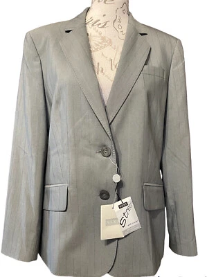 NEXT NWT UK 14 Light Grey fine Stripe Jacket With Stretch For Comfort - Image 1 of 4