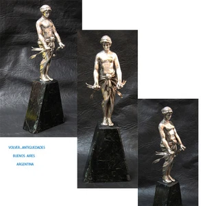 Nice old sensual wind goddess ? silver plated car mascot radiator cap - Picture 1 of 8