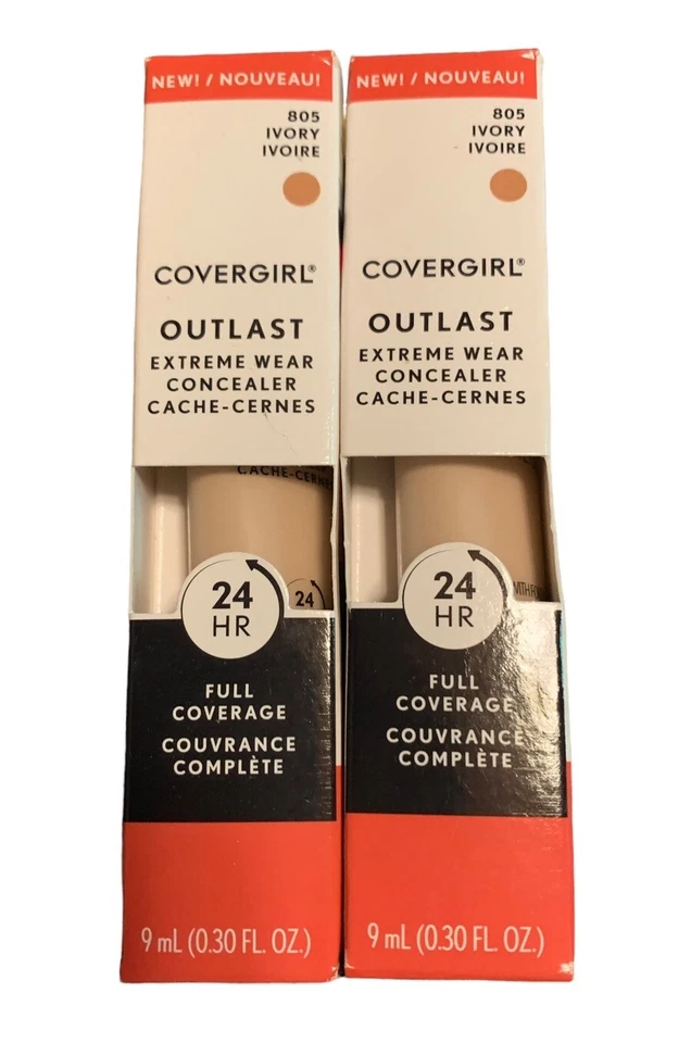 2 Covergirl Outlast Extreme Wear Concealer- 805 Ivory NEW Damaged Box - Image 1 of 1