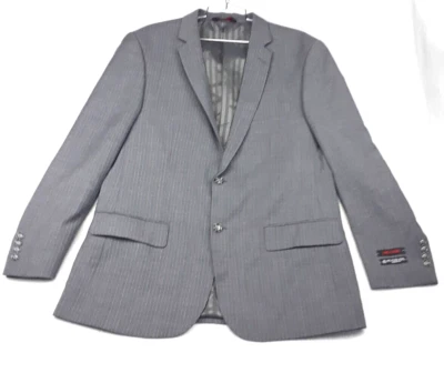 Linea Uomo Blazer Sport Coat Suit Jacket 41R Wool Gray Double Vented  - Image 1 of 4