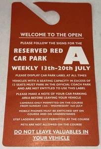 2003 British Open Championship Royal St Georges Reserved Car Park Ticket Stub - Bild 1 von 2