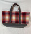 Gap + Pendleton Pink Plaid Wool Blend Tote Small Shopper Bag Purse 17x11x6 VGC