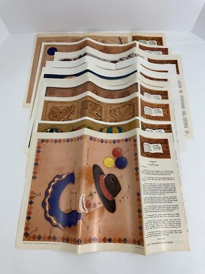 10 garabatos artesanales de cuero tandy de colección página del mes 17 x 11" payaso coyote plus Foto 1 de 4