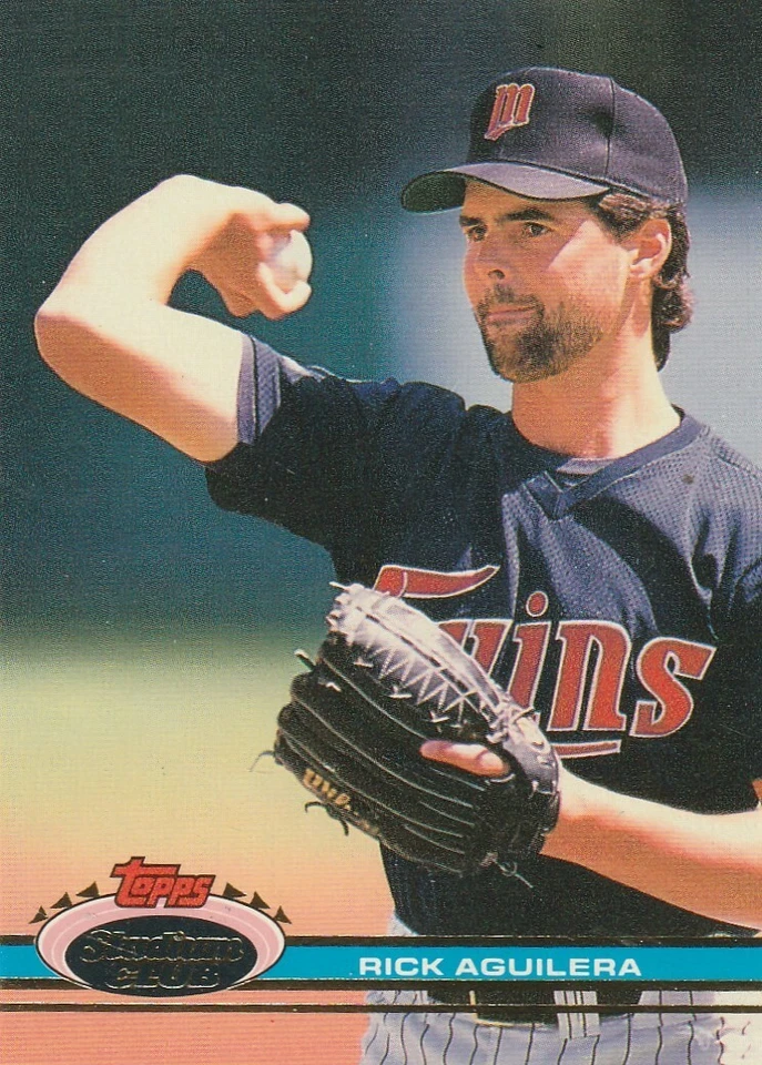 FREE SHIPPING-MINT-1991 Topps Stadium Club Rick Aguilera #76 TWINS +BONUS CARDS - Image 1 of 1