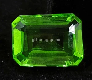 Top Quality 15.70 Ct Certified Green Moldavite Emerald Shape Loose Gemstone 4AUY - Picture 1 of 6