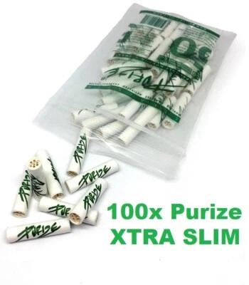 PURIZE XTRA SLIM FILTER, 6 mm, 100 Stk, Aktivkohle, Made in Germany,