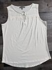 Daisy Fuentes Women's Short Sleeve Lace Top Blouse Off White Size M