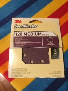 3M 5 Zoll Dia. Schleifteller 120er Körnung Medium Klett 3 Stück E2 - Bild 1 von 2