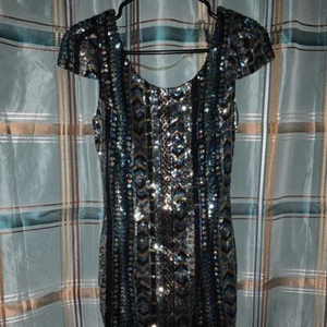 XTAREN Sequin dress backless mini dress cap sleeve - Picture 1 of 6