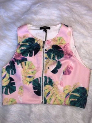 Бунгало женское Whitney Eve с цветочным принтом на молнии спереди укороченный топ розовое размер 8 - Изображение 1 из 4