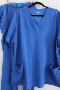 New JOCKEY Size 3X Womens 2pc Royal Blue SCRUBS Short Sleeve TOP & PANTS - Picture 1 of 8