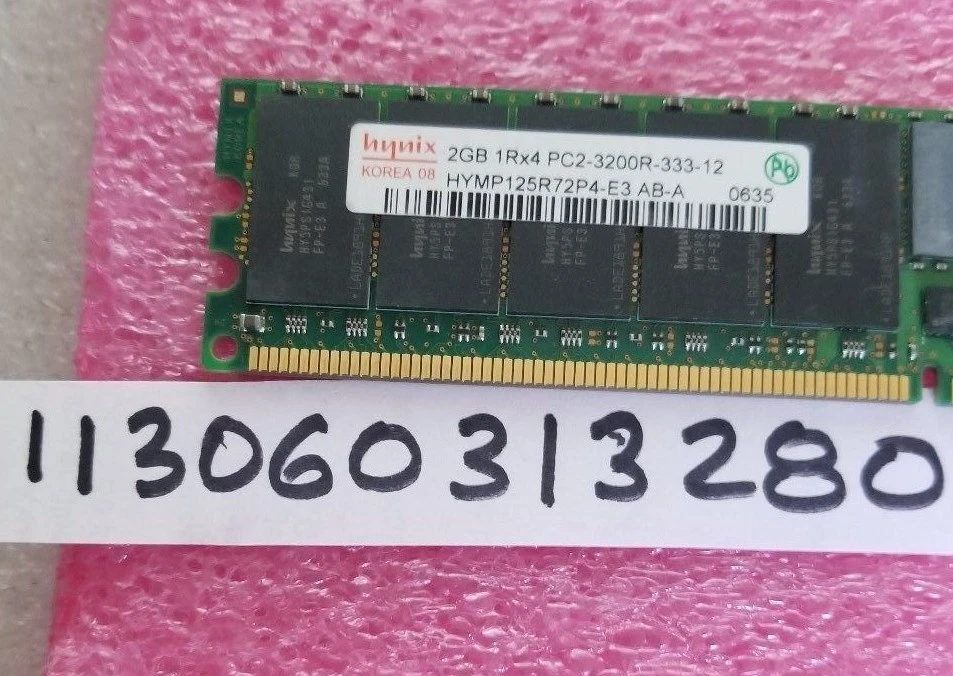 2GB PC2 PC DDR2 DDR PC2-3200R DDR2-400 3200 400 240PIN RDIMM ECC-REG 1RX4 256X4  - Image 1 of 1