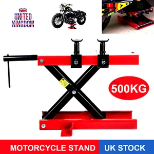Heavy Duty 500kg Motorcycle Motor Bike Vehicle Stand Scissor Lift Jack Workshop - Picture 1 of 7