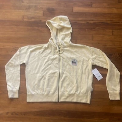 RVCA Cream Long Sleeve Drawstring Classic Full-Zip Hoodie Size Medium Womens - Image 1 of 4