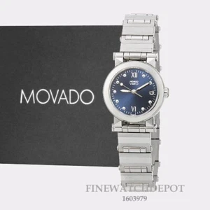 Authentic Movado Vizio Women's Cabochon Dial Stainless Steel Watch 1603979 - Picture 1 of 1