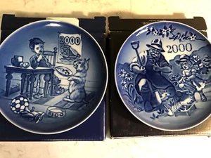 Lot 2 Royal Copenhagen 2000 5" Plate Grandparents & Childrens Day NEW BOX GIFT - Picture 1 of 3