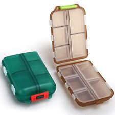 2 Pack Portable Weekly Pill Box Organizer Moisture-Proof with 10 Compartments