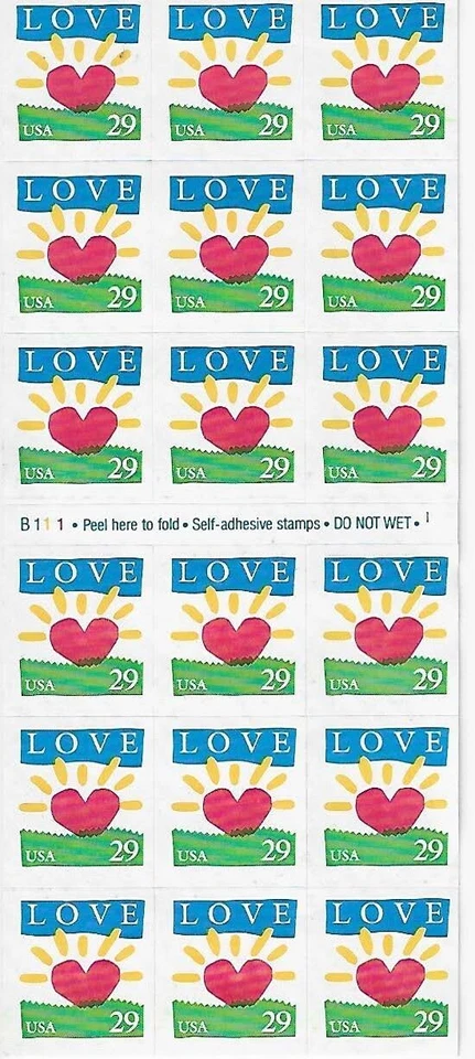 US Love Sunrise Heart 29c stamp Scott #2813a - Image 1 of 2