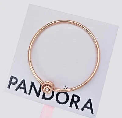 Nuevo Brazalete Brazalete PANDORA 100% Auténtico Oro Rosa Cierre Circulado 583230C01 Foto 1 de 4