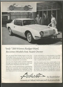 1962 Printanzeige Indy 500 Gewinner Rodger Ward zeigt seinen Studebaker Avanti  - Bild 1 von 1