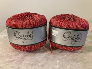 Katia Gatsby Yarn Red w/Gold Lot of 2 1.75 oz 129 yds/ea Color 28 Made Spain - Picture 1 of 4