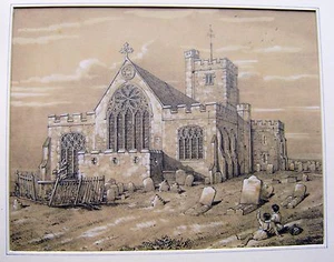 HAWKHURST KENT DIE PFARRKIRCHE GEORGE GOODWIN KILBURN RI BLEISTIFT/WÄSCHE UM 1880 - Bild 1 von 1