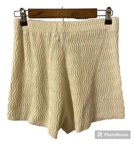 Emory Park elfenbeinfarbene Strickshorts hoher Bund elastischer Bund Größe Small - Bild 1 von 5