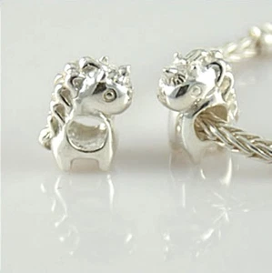 EINHORN - Märchenmonster-Fantasie - Massiv 925 Sterlingsilber Europäischer Charm Perle - Bild 1 von 4