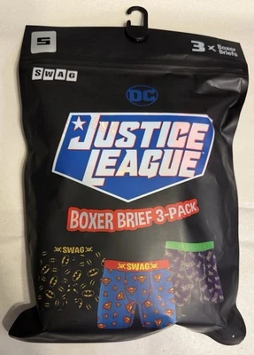 3 Pack SWAG Justice League Themed Batman, Superman Joker Boxer Briefs Small NEW - Image 1 of 4