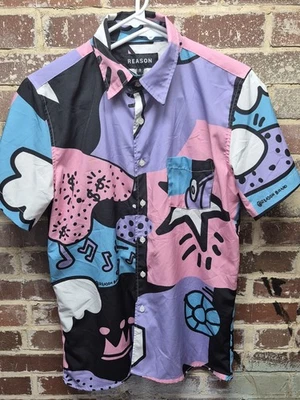 Reason Bruno Marc New York Men's Graffiti Button Down Shirt Size Small - Image 1 of 4