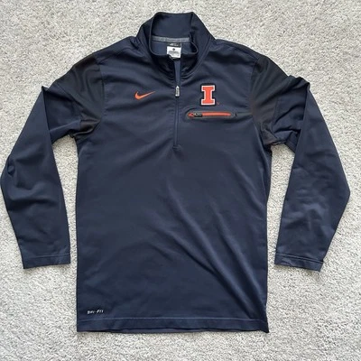 Illinois Fighting Illini Nike Dri Fit 1/4 Zip Jacket Small - Image 1 of 4
