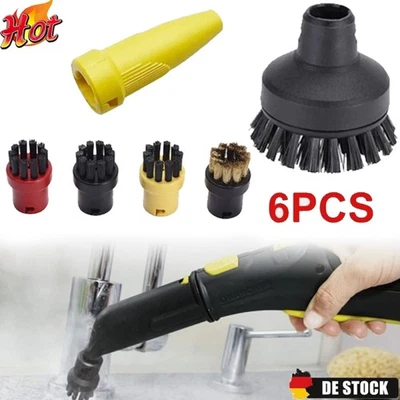 Juego de 6 accesorios de cepillos redondos para Karcher SC1 SC2 SC3 SC4 piezas de limpiador a vapor - Imagen 1 de 4