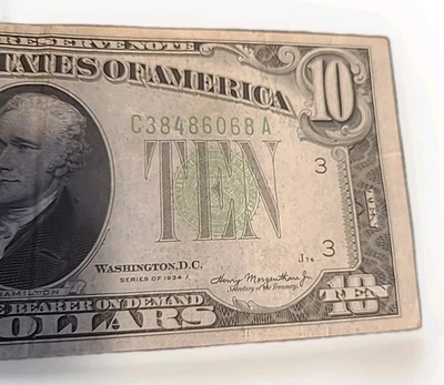 $10 1934-A FEDERAL RESERVE NOTE TEN DOLLAR BILL LIME GREEN SEAL - Image 1 of 4
