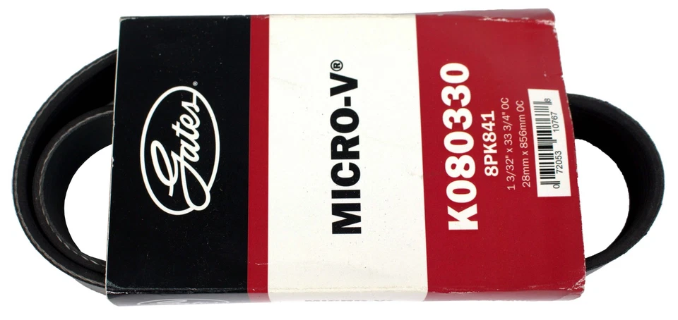 Gates Micro Serpentine V-Belt se adapta a 1983-1999 Orion Bus Orion II modelo ID K080330 Foto 1 de 4