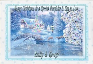 Personalisierte Weihnachtskarte Tochter Sohn Vater Mutter Freund Ehemann Frau  - Bild 1 von 3