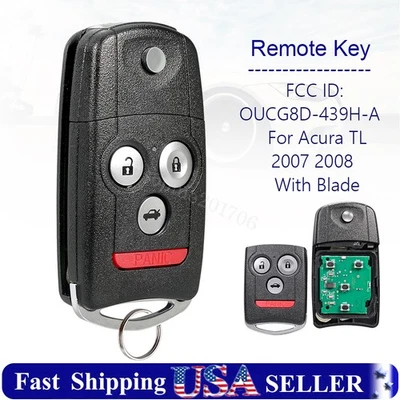 Reemplazo para Acura TL 2007 2008 llave de entrada sin llave mando a distancia OUCG8D-439H-A Foto 1 de 4