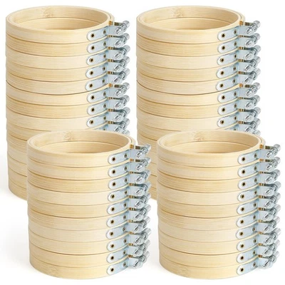 48 Pieces 3 Inch Embroidery Hoop Bulk Mini Embroidery Hoop Round Cross Stitch... - Image 1 of 4