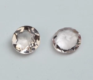 AAA Natural Pink Morganite Loose Gemstone Round Cut Faceted For Making Jewelry - Picture 1 of 21