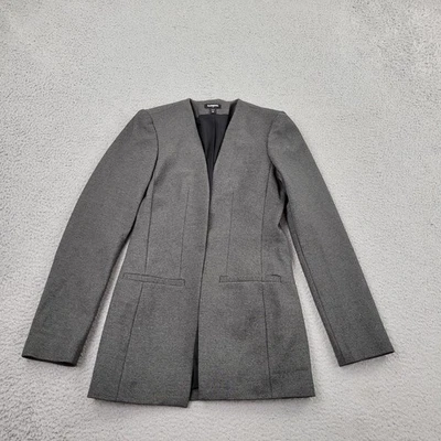 Express Blazer 女式 XS 灰色人造丝口袋开襟长袖 — 第 1/4 张图片