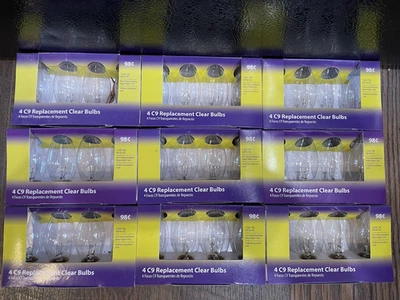 9x4 36 C9 Christmas REPLACEMENT LIGHT BULBS Clear GLASS Lot NEW Light Keeper Pro - Image 1 of 4