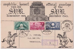 Sudáfrica Voortrekker Monumento 1949 Cubierta Registrada Pretoria To Vereeniging - Imagen 1 de 2